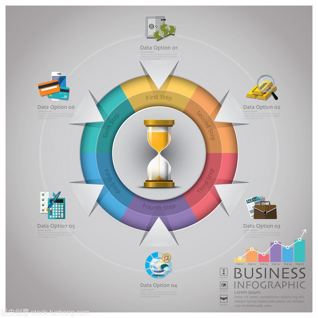 沙漏金錢與金融業務 信息圖表解析