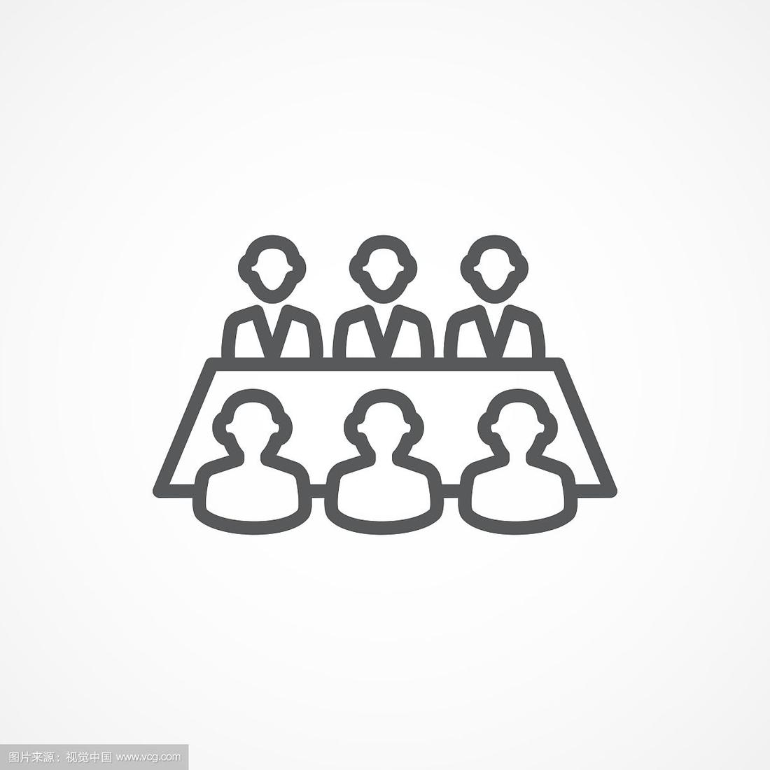 商務(wù)會(huì)議圖標(biāo)矢量線藝術(shù)商務(wù)咨詢(xún)標(biāo)志